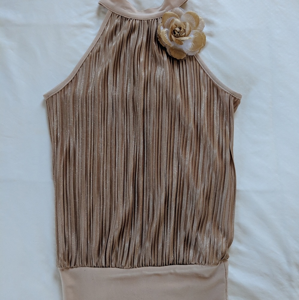 Cream Colour Shimmering Top with Rose